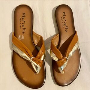 Mariella Women's Brown and Gold Sandals
